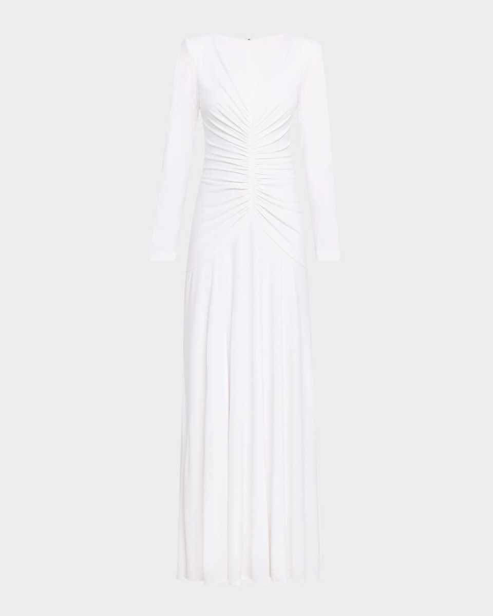 Thea Ruched A-Line Jersey Gown